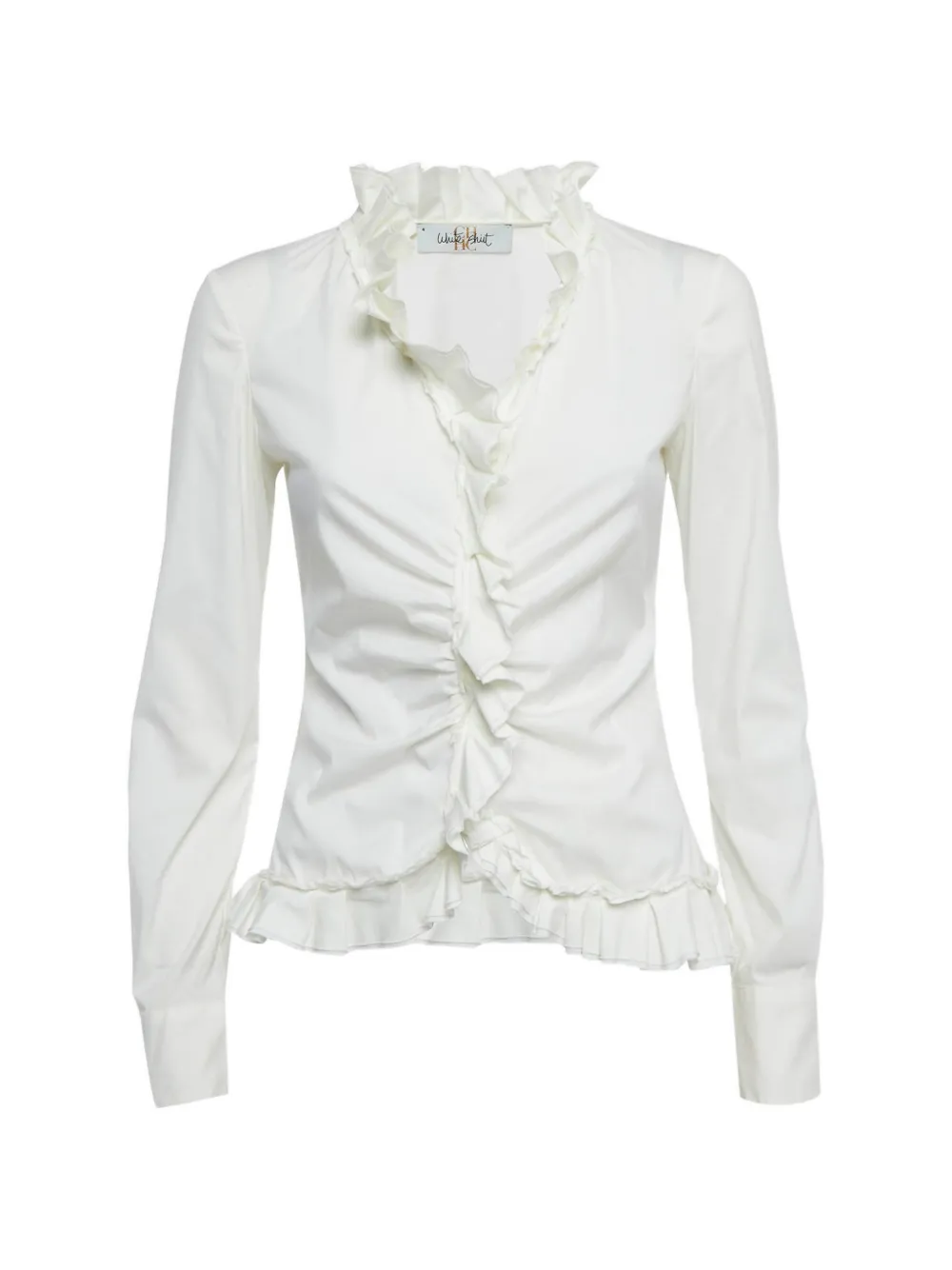 CH CH White Shirt long-sleeve ruffle shirt - Bianco