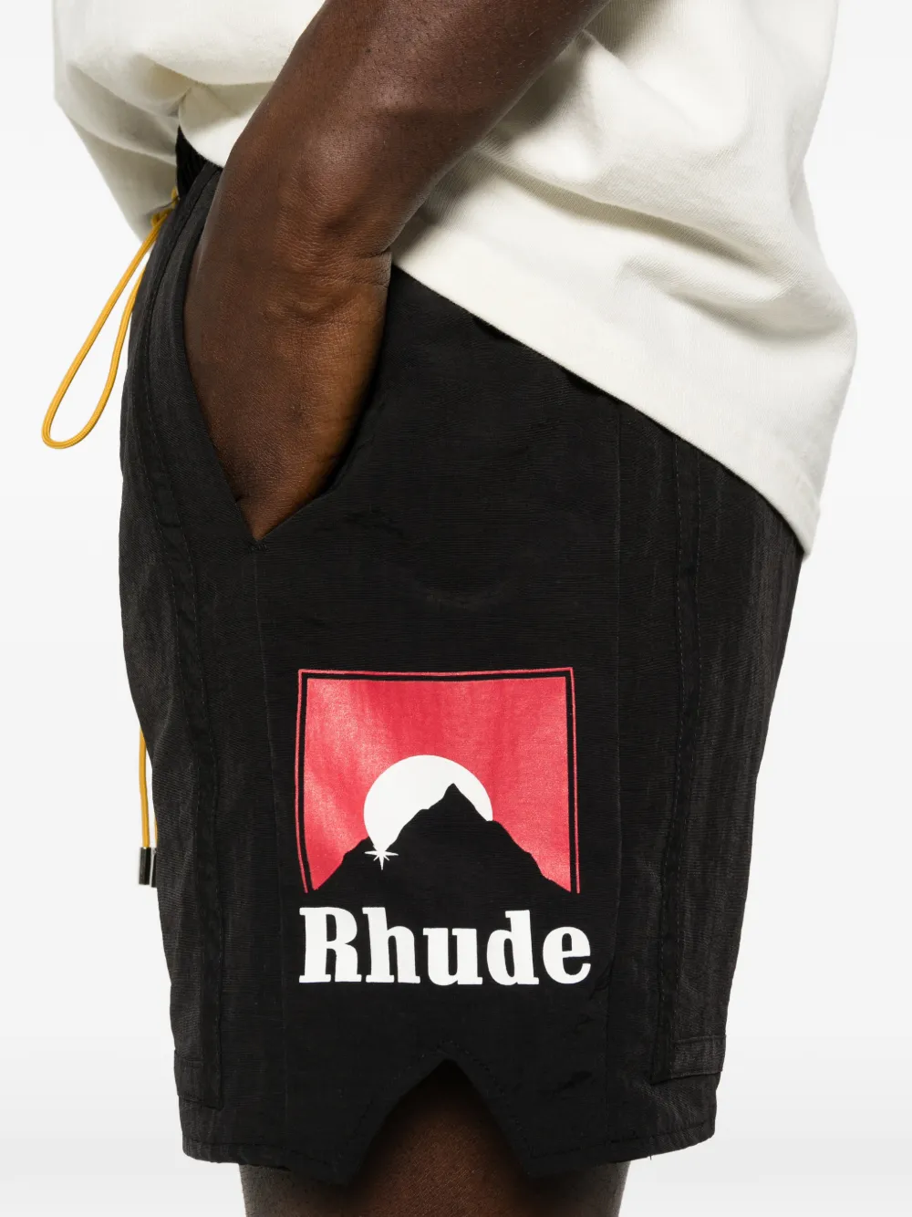 RHUDE Shorts met logodetail Zwart