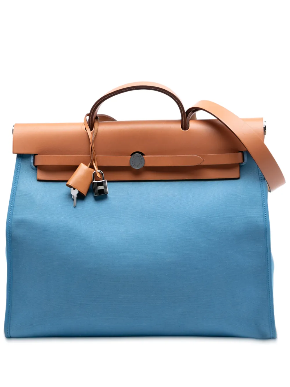 Hermès Pre-Owned 2010 Toile Herbag Zip 39 satchel - Blu