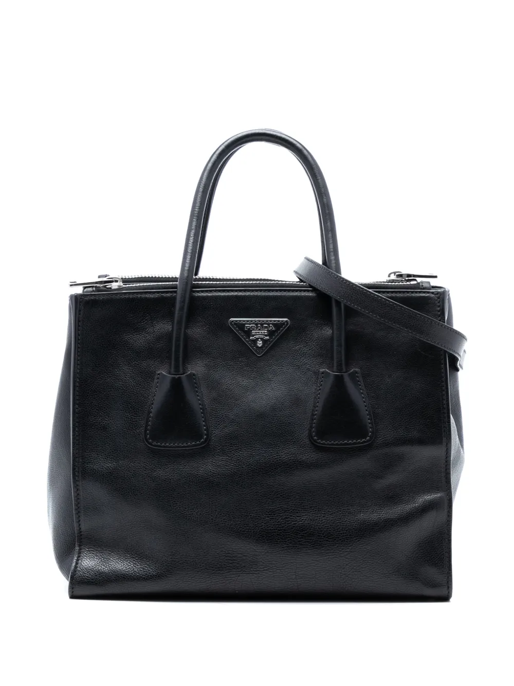 Prada Pre-Owned 2013-2025 Glace Calf Twin Pocket satchel - Nero