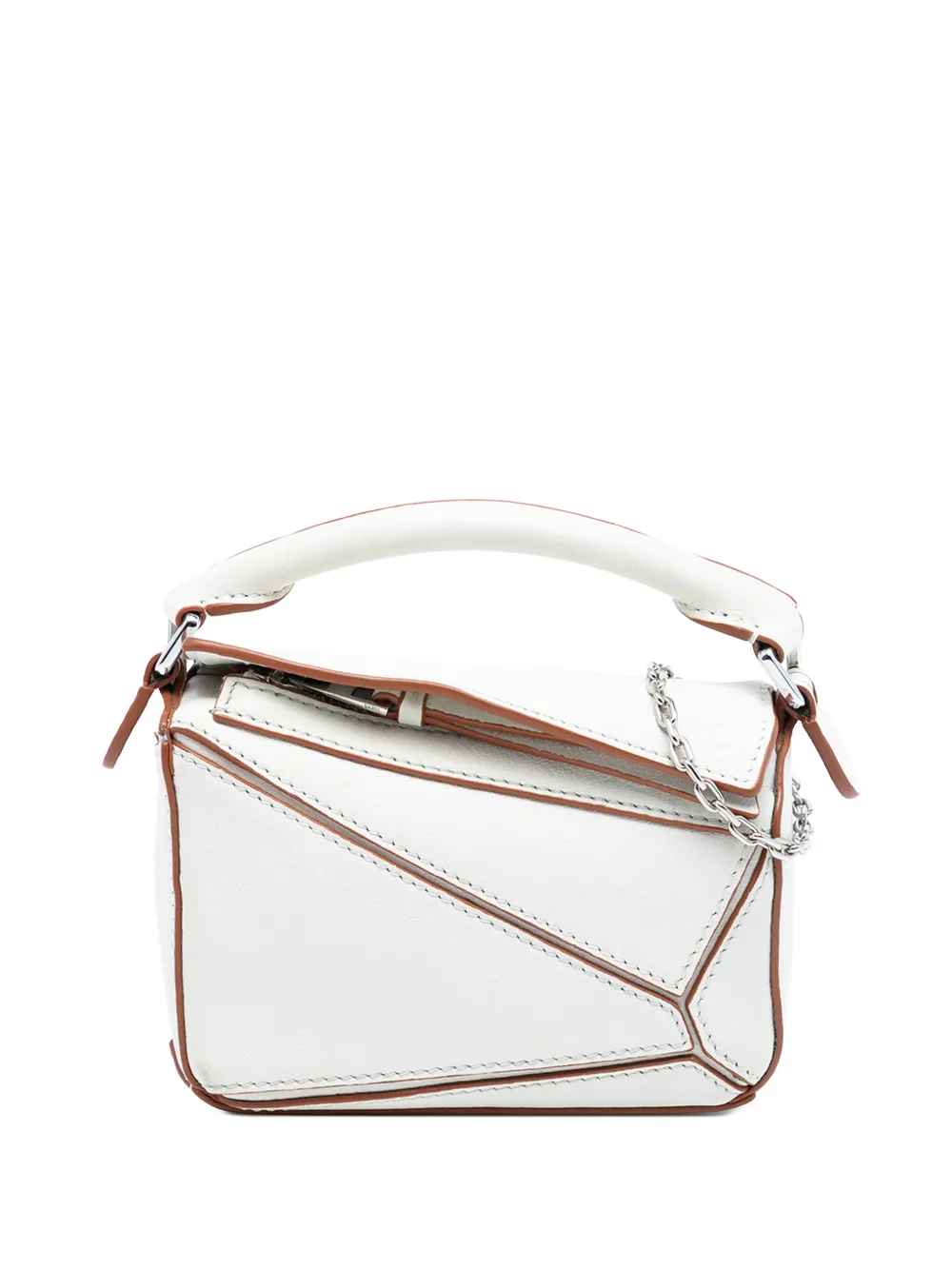 Loewe Pre-Owned 2021 Nano Calfskin Puzzle satchel - Bianco