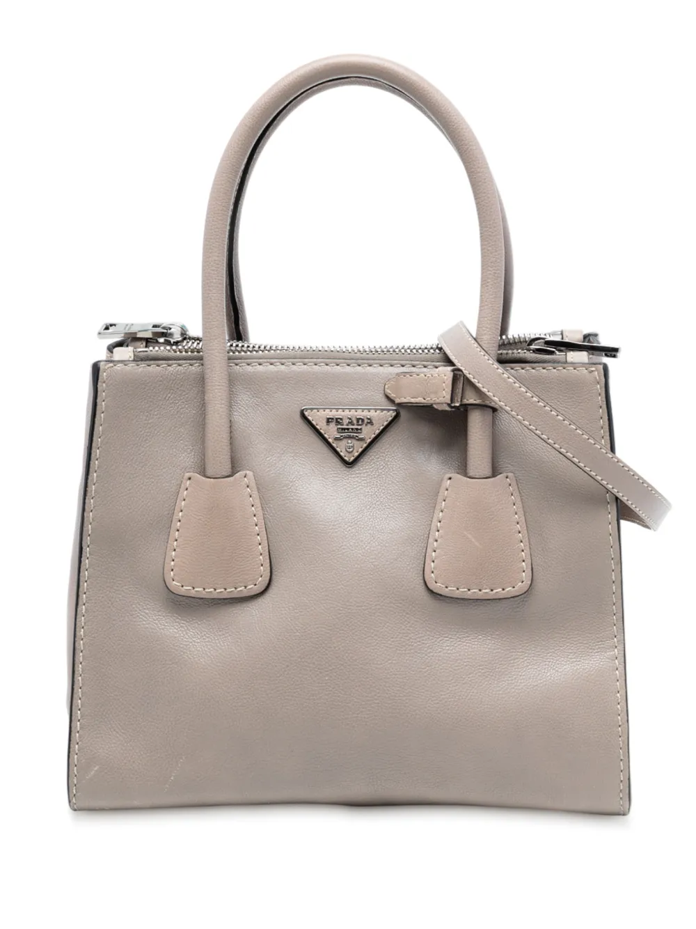 Prada Pre-Owned 2010-2025 Small City Calf Twin Pocket satchel - Marrone