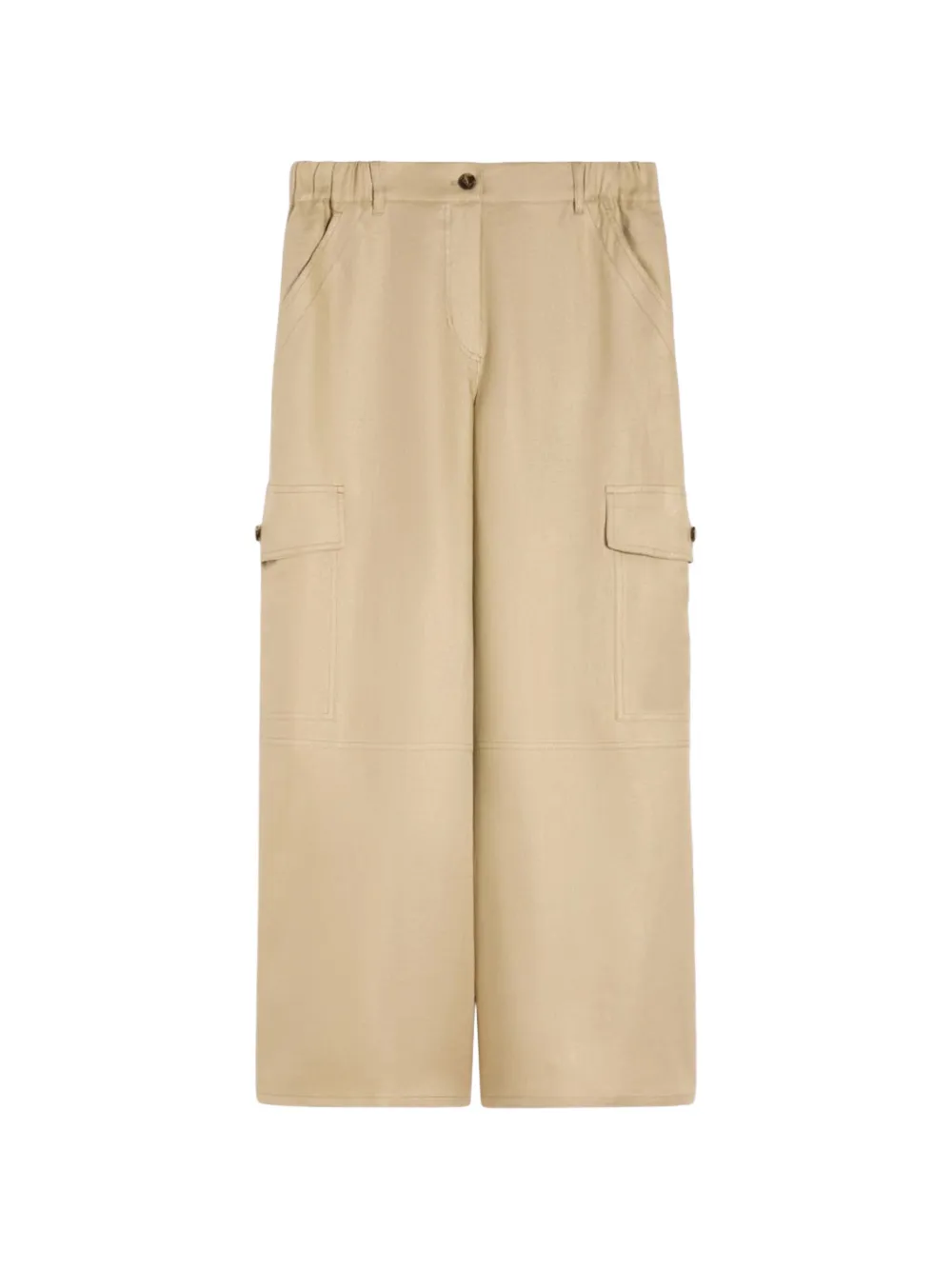 Weekend Max Mara Finale linen cargo-pocket trousers - Nude