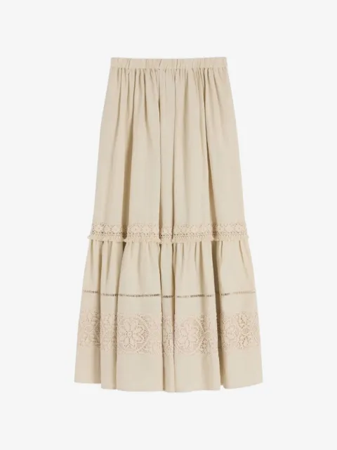 Weekend Max Mara lace-insert tiered skirt