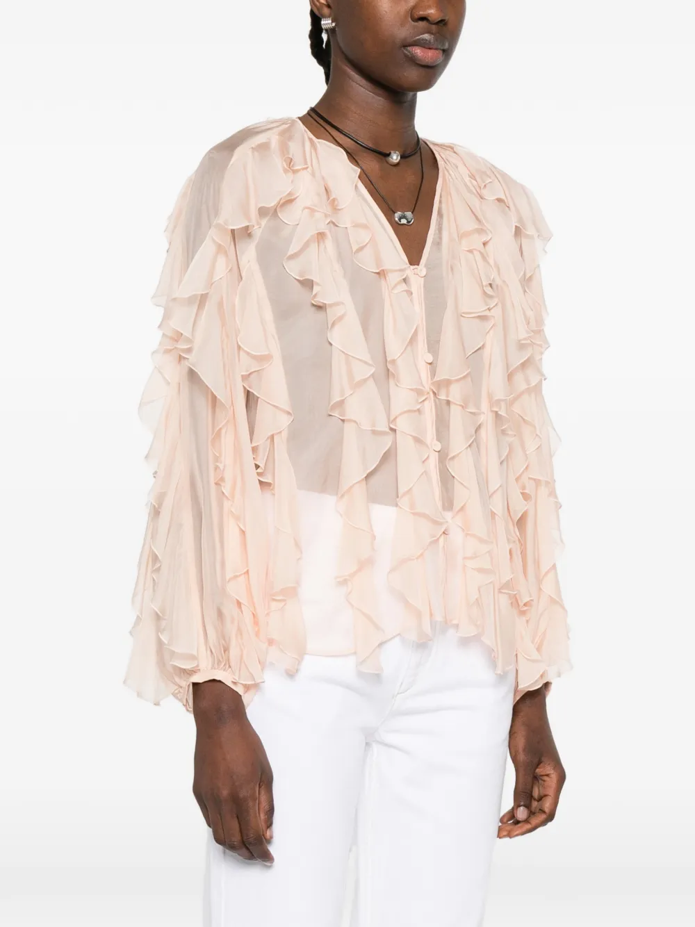 Canela Ruffled Blouse
