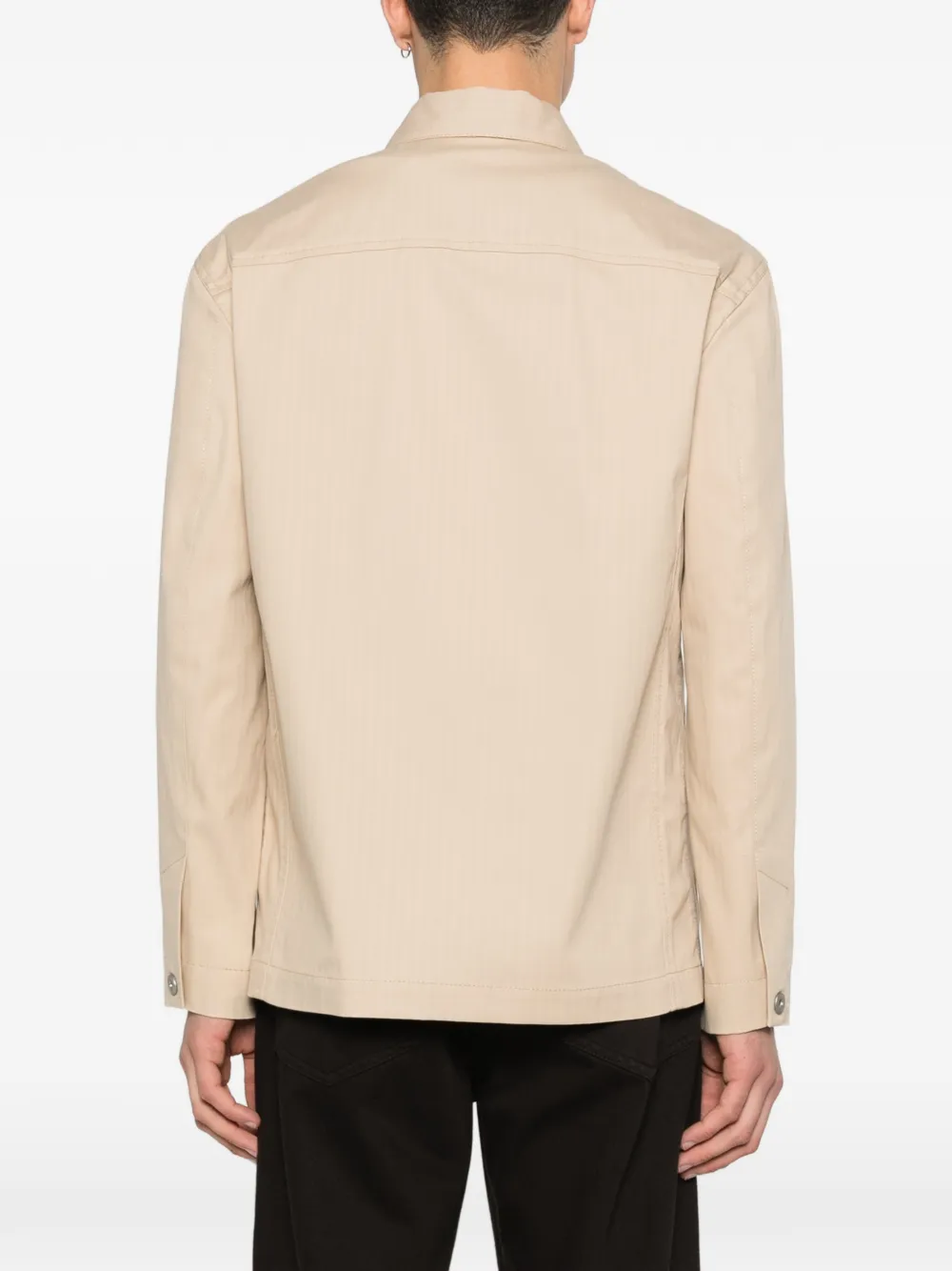 Paolo Pecora Shirtjack met zak en knopen Beige
