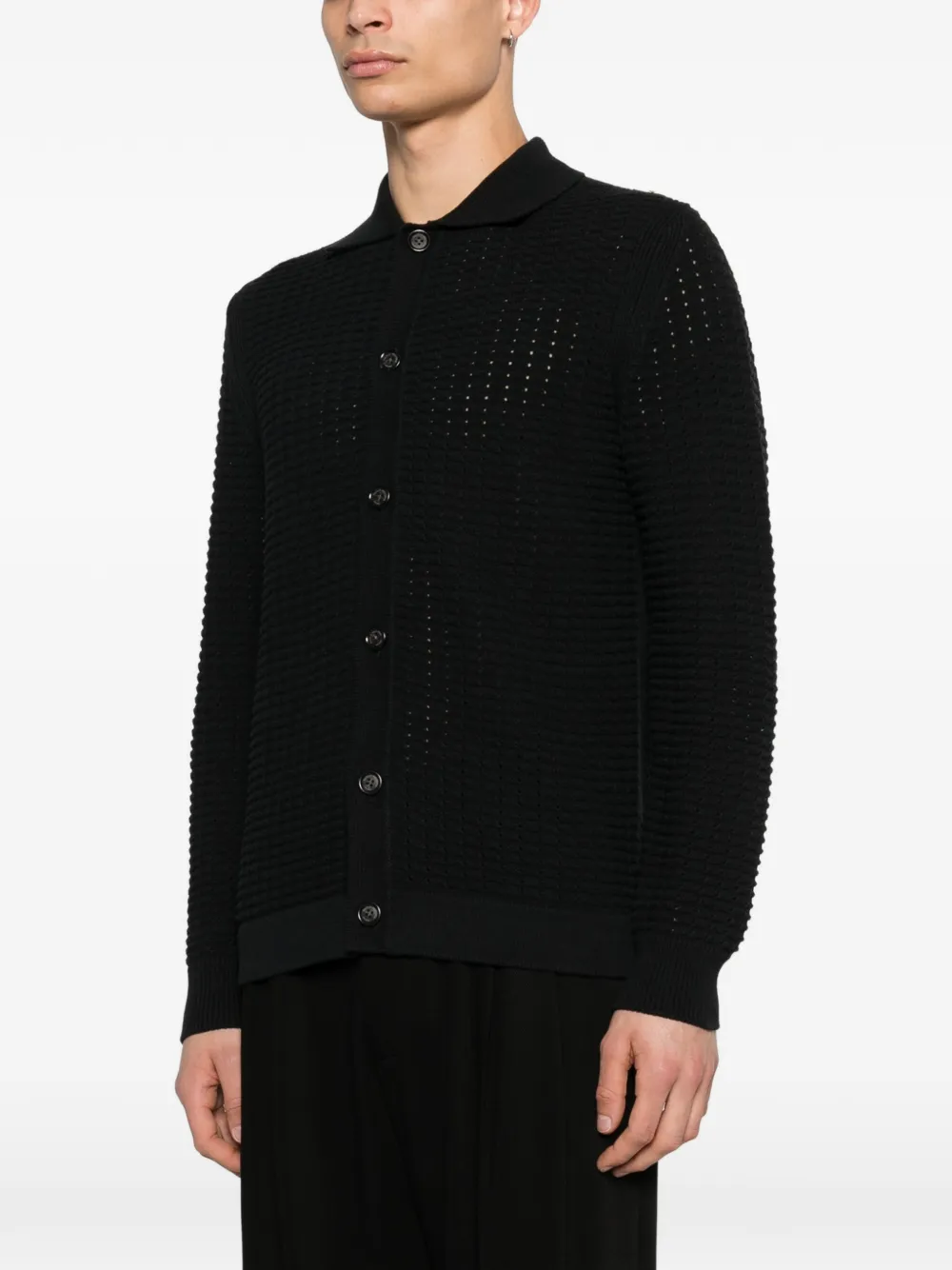  Paolo Pecora Buttoned Cardigan - Black 