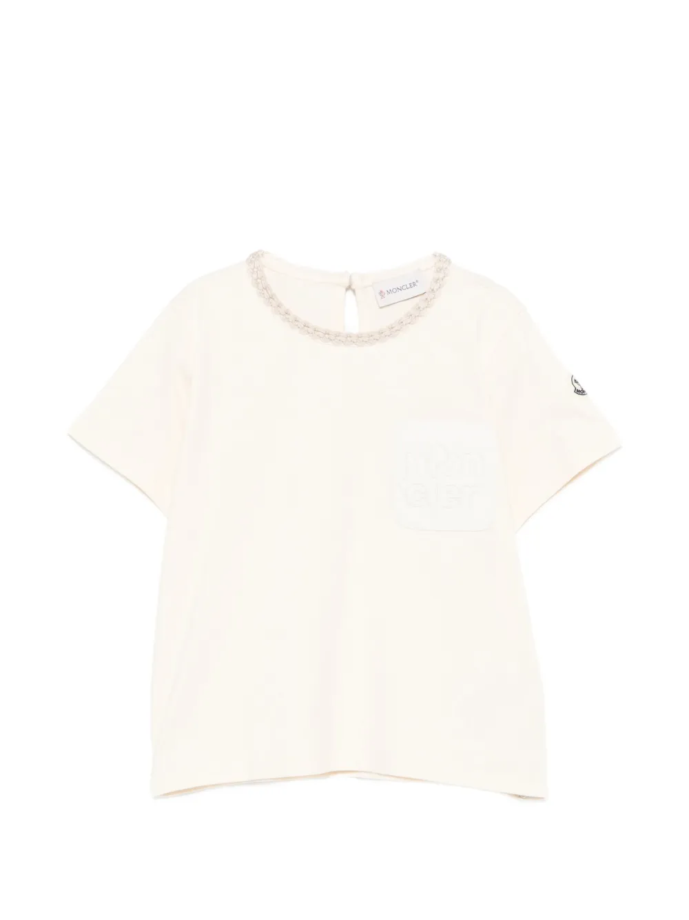 Moncler Enfant T-shirt met logopatch Beige