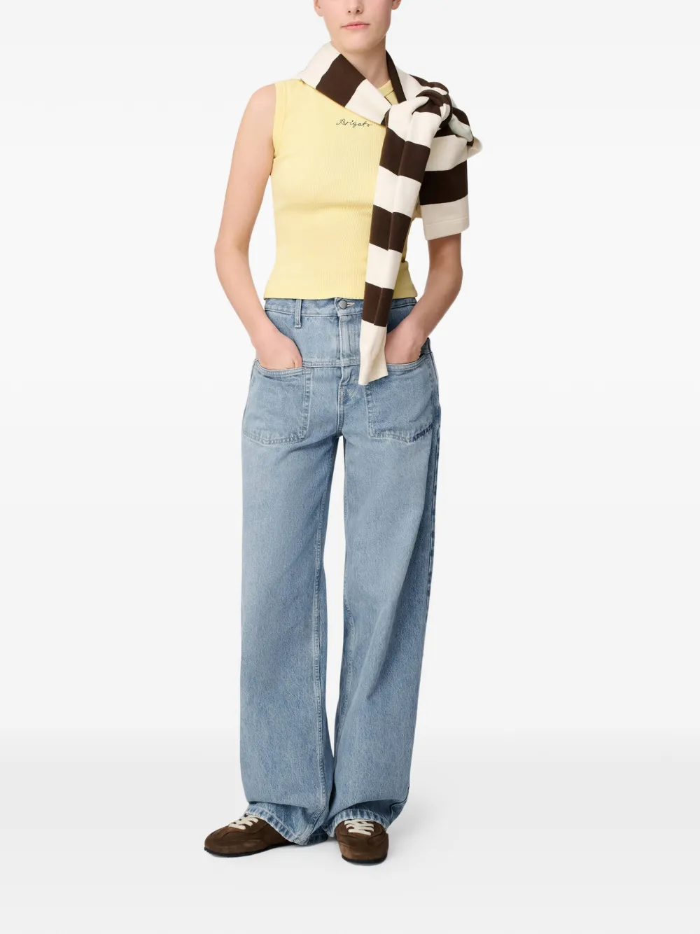 Axel Arigato Tanktop met diepe ronde hals Geel