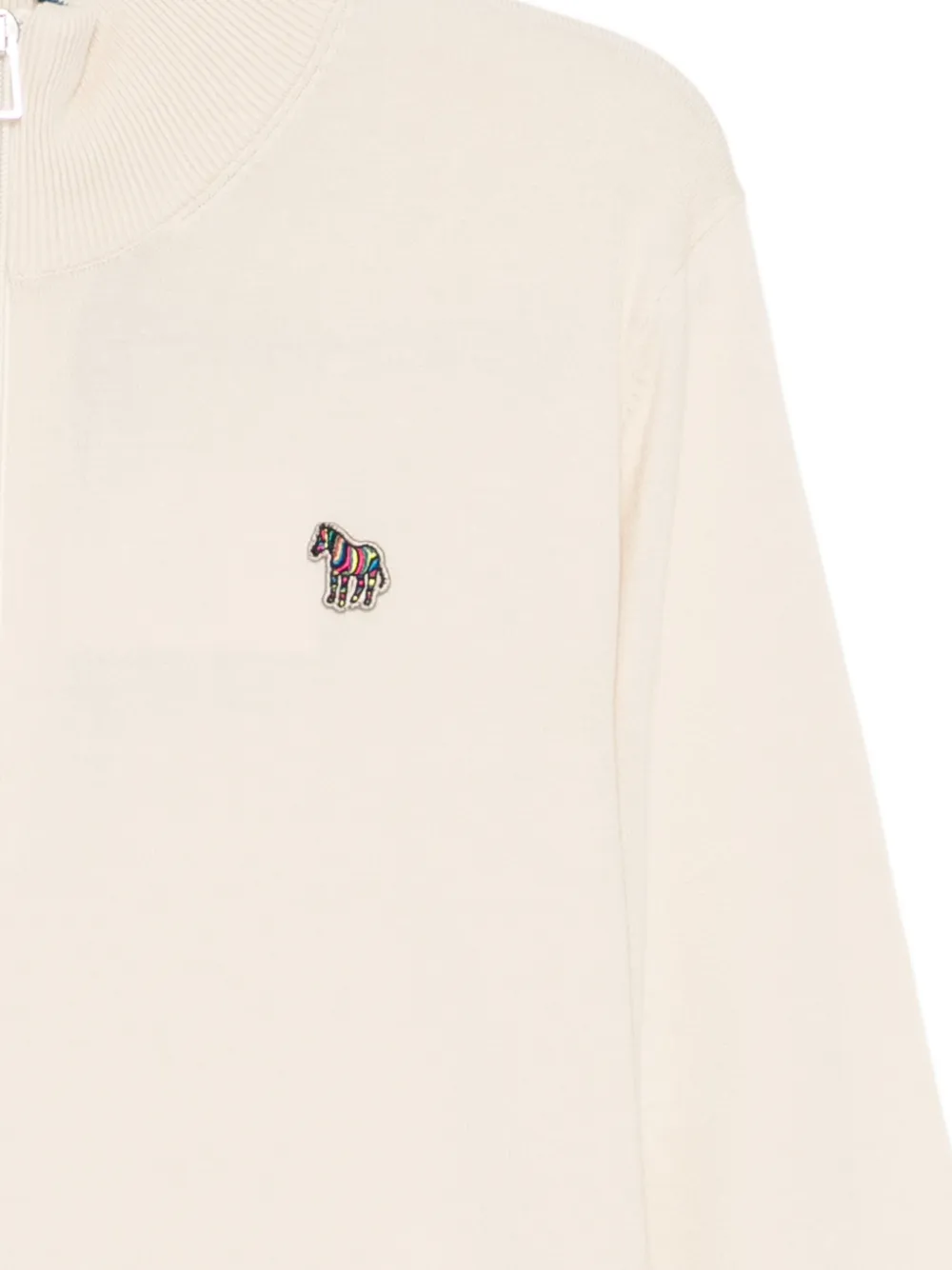  Ps Paul Smith Zebra-logo Cotton Sweater - Neutrals 