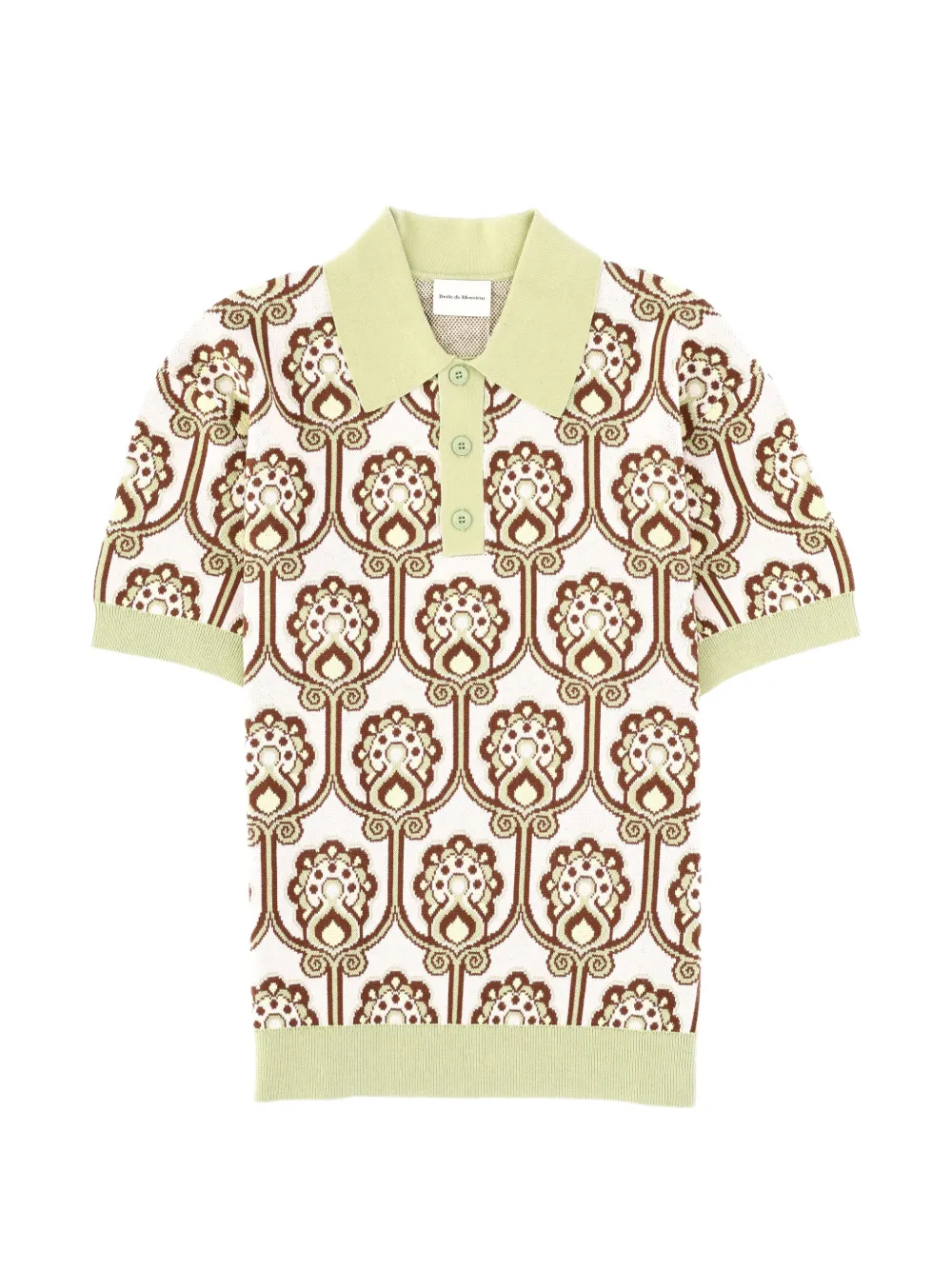 Drôle De Monsieur patterned polo shirt - Bianco