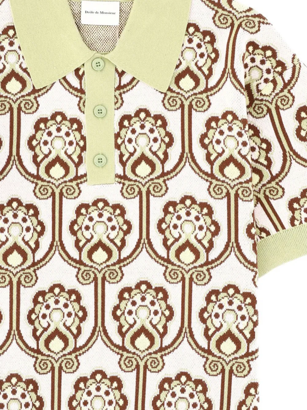 Drôle De Monsieur Poloshirt met patroon Wit