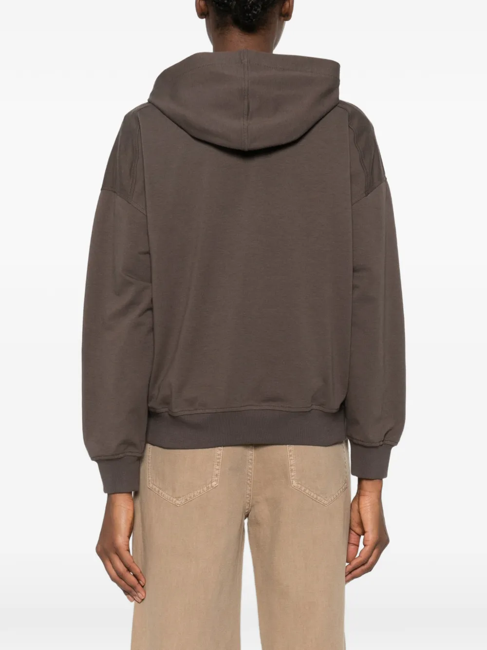 Brunello Cucinelli Hoodie met rits Bruin