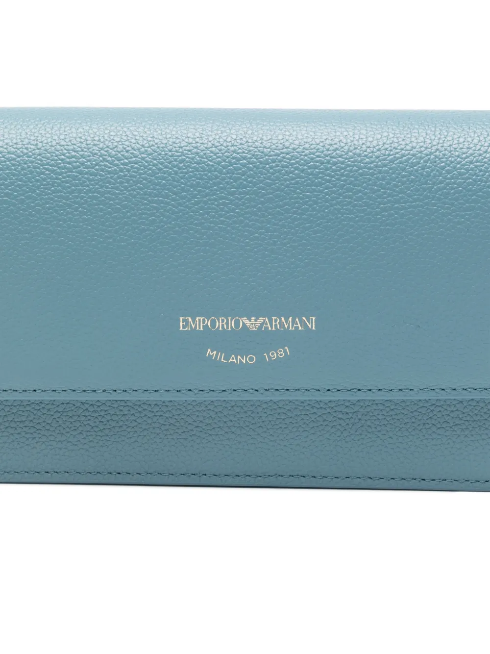 Emporio Armani Leren clutch met ketting Blauw