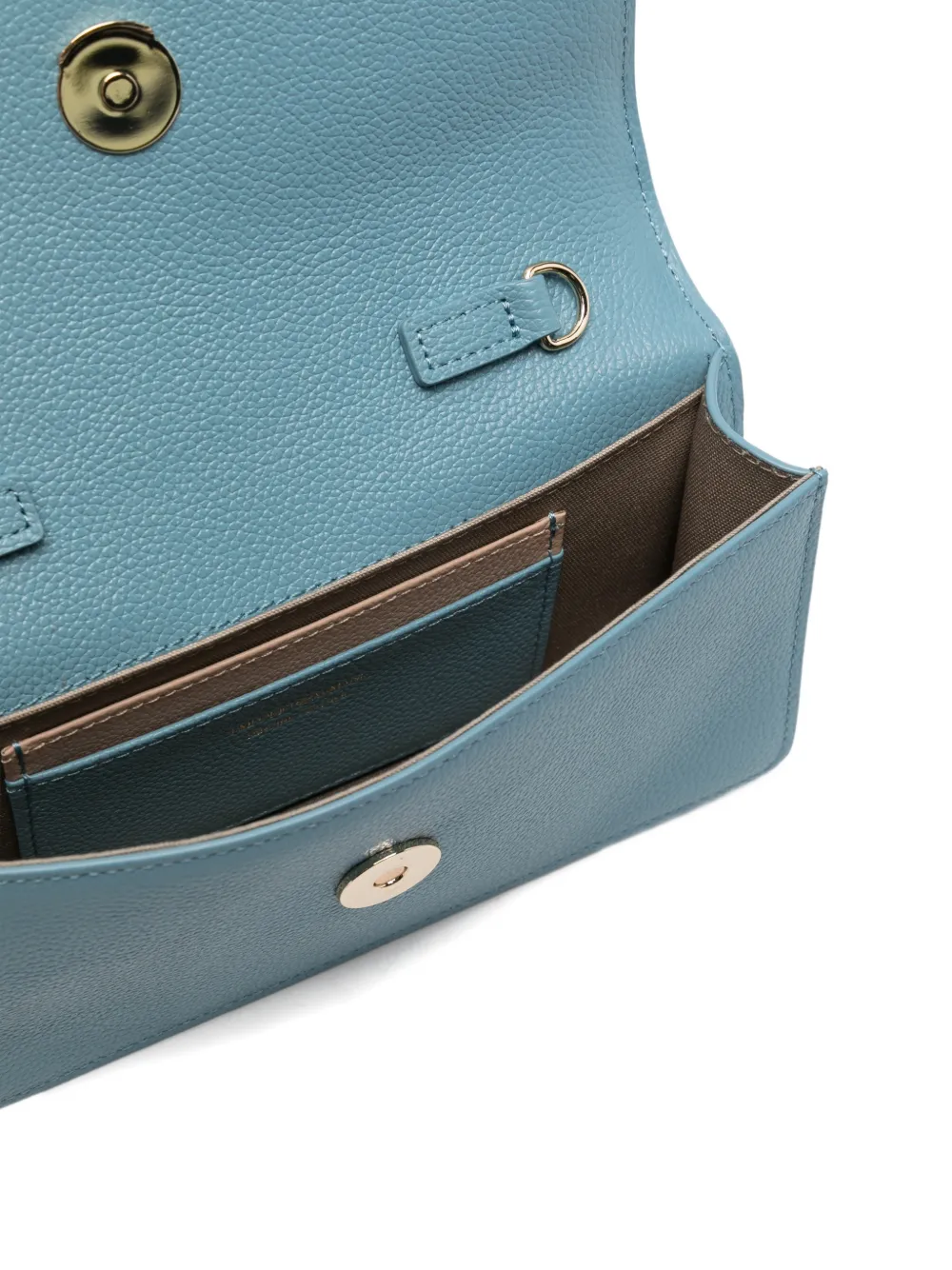 Emporio Armani Leren clutch met ketting Blauw