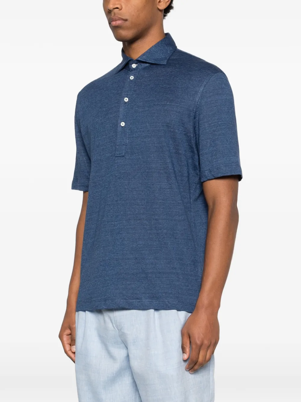  Brunello Cucinelli Buttoned Polo Shirt - Blue 