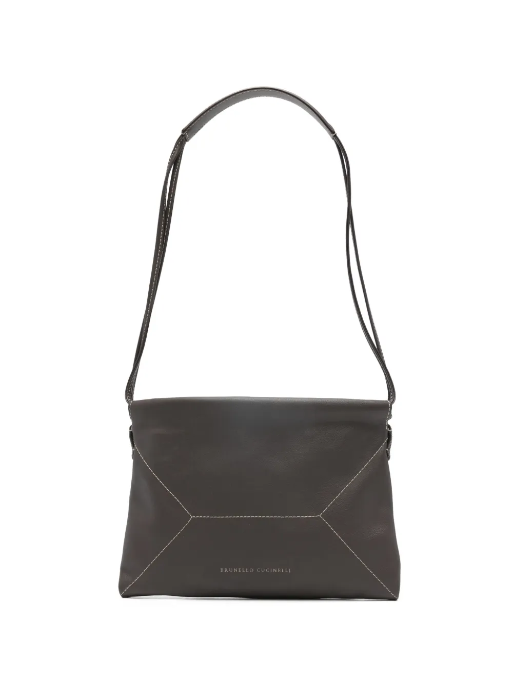 Brunello Cucinelli stitched shoulder bag - Marrone