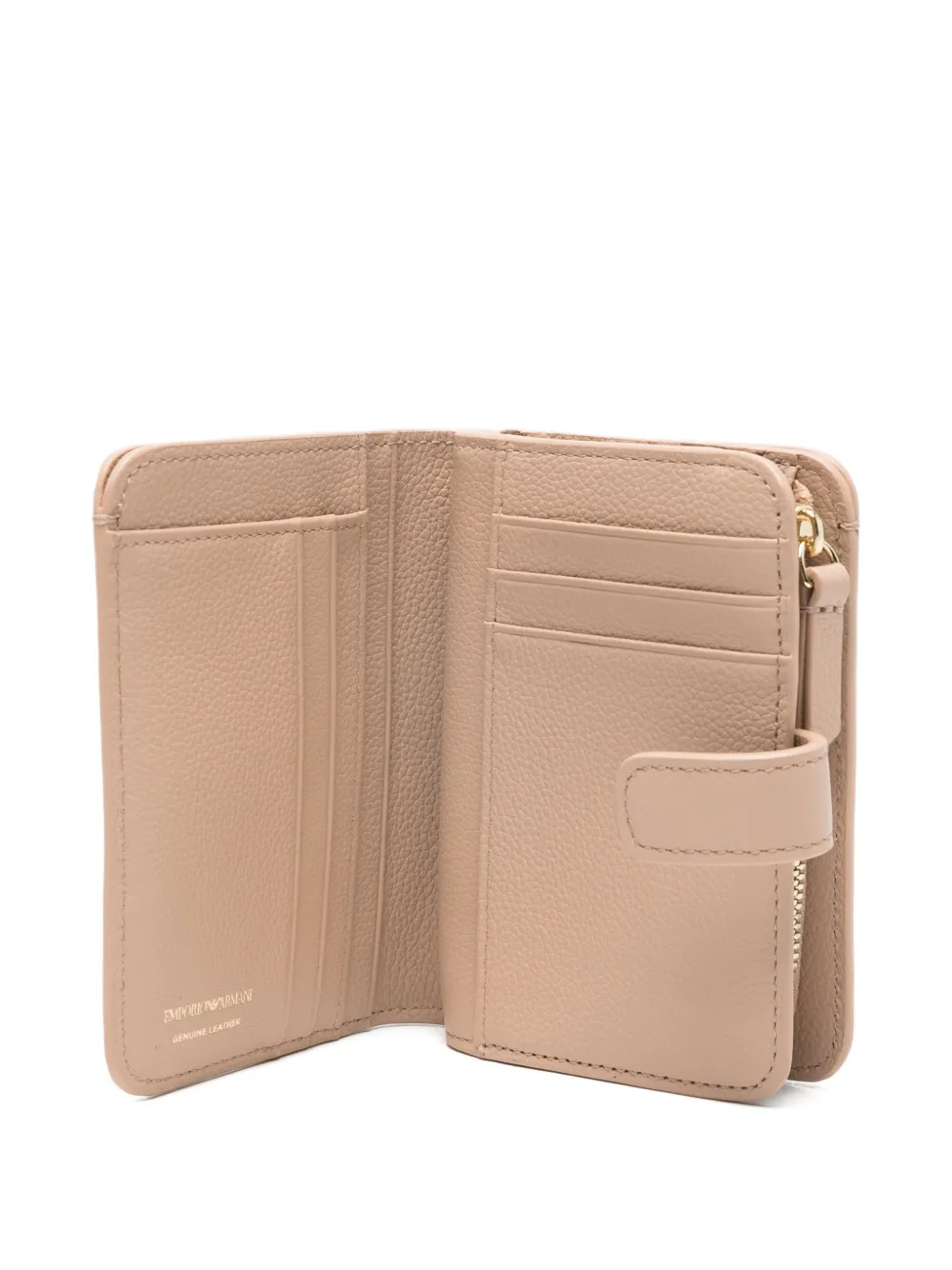 Emporio Armani Leren portemonnee Beige