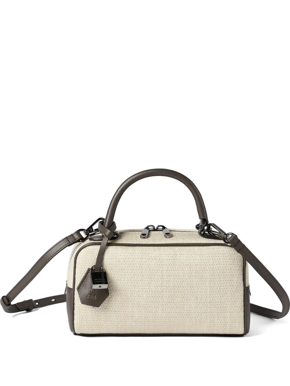 Brunello Cucinelli top-handle lock tote bag - Toni neutri
