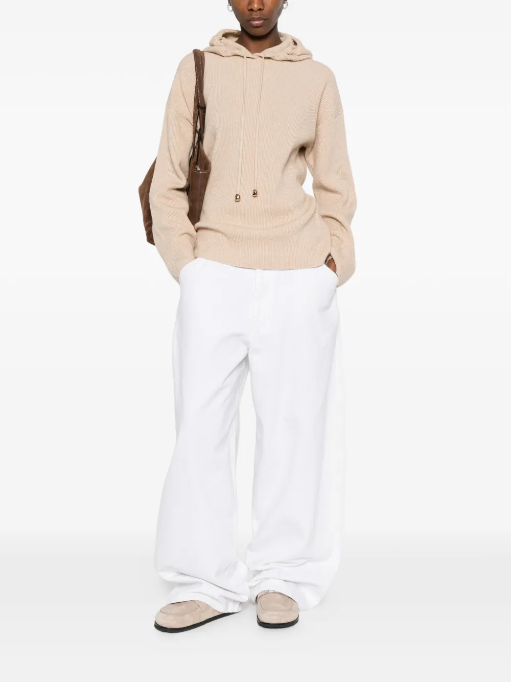 Fabiana Filippi Hoodie met lange mouwen Beige