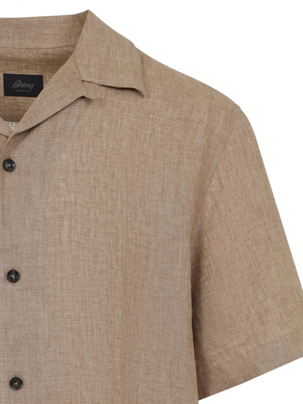  Brioni Short-sleeve Linen Shirt - Neutrals 