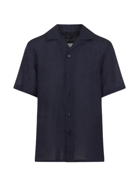 Brioni short-sleeve linen shirt