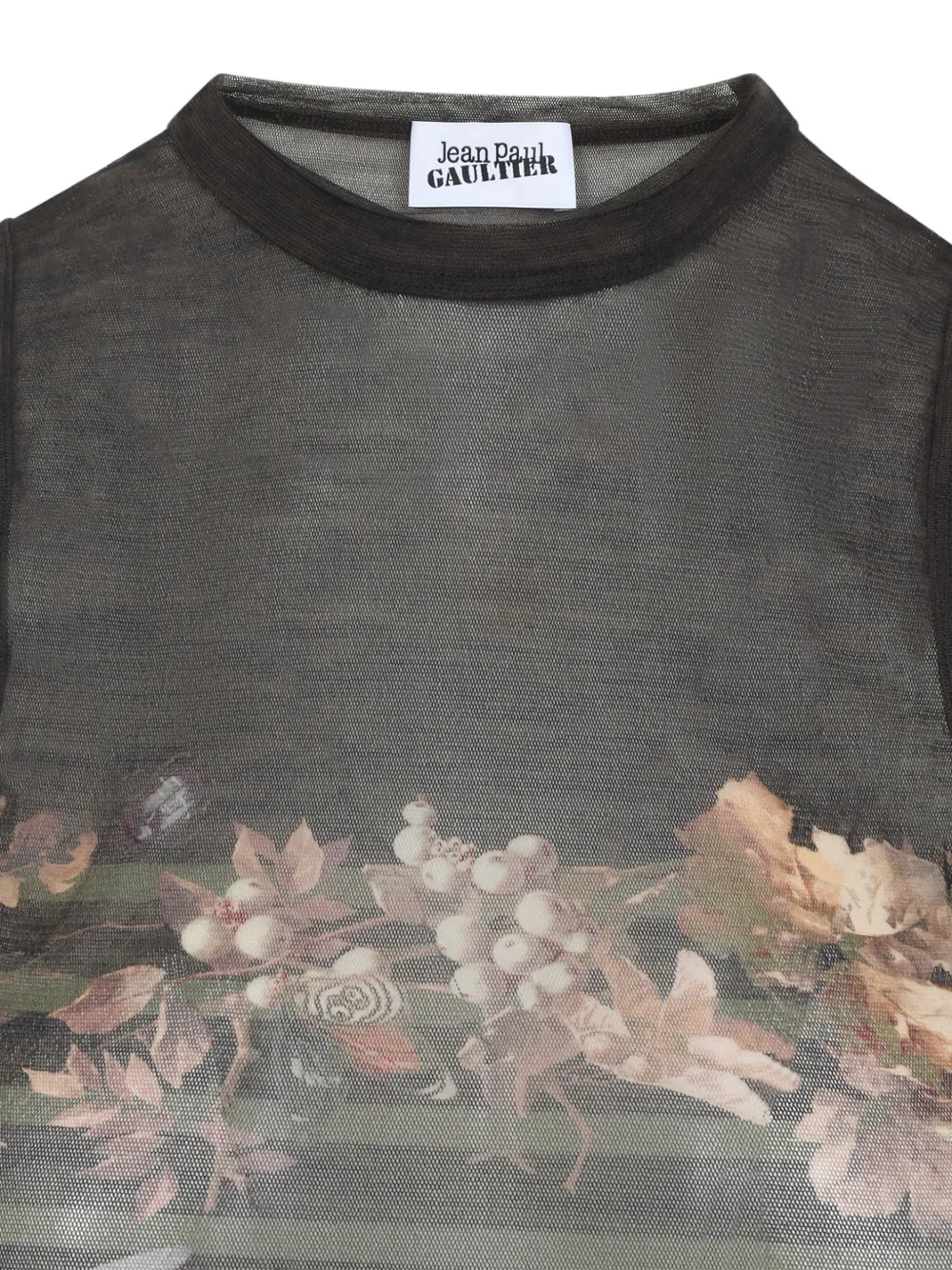 Jean Paul Gaultier Gestreepte top met bloemenprint Grijs