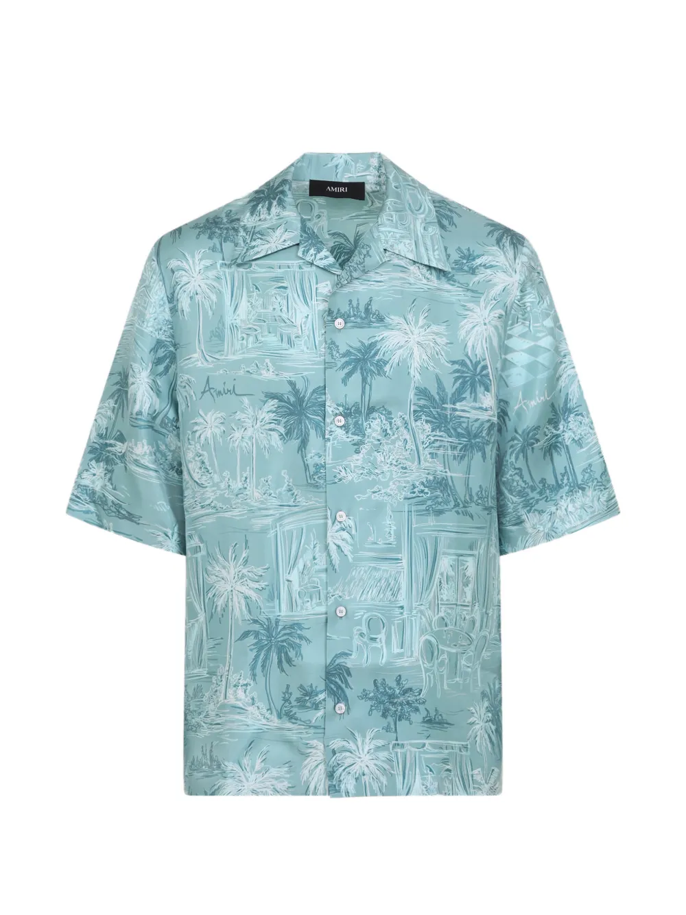 AMIRI printed silk shirt - Blu
