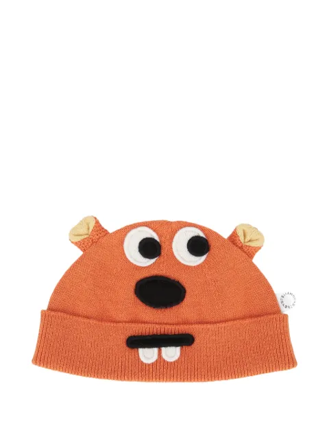Stella McCartney Kids gorro con aplique de oso