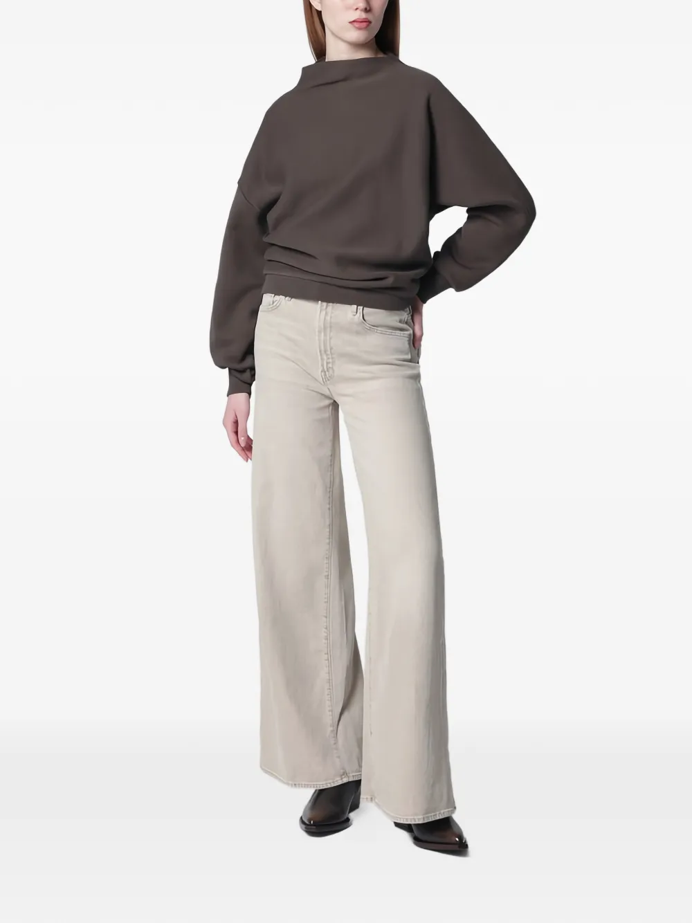  6397 Dropped-shoulder Sweatshirt - Brown 