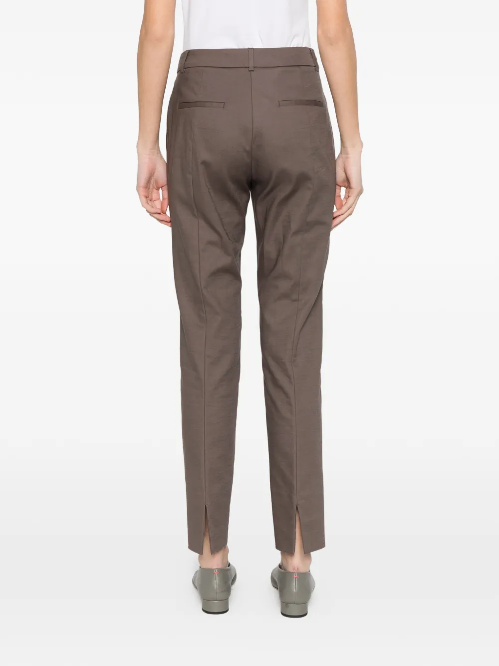 Peserico Broek met riemlussen Bruin