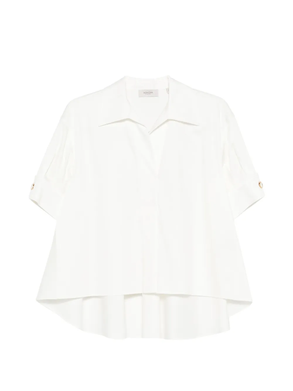 Agnona collar blouse - Bianco