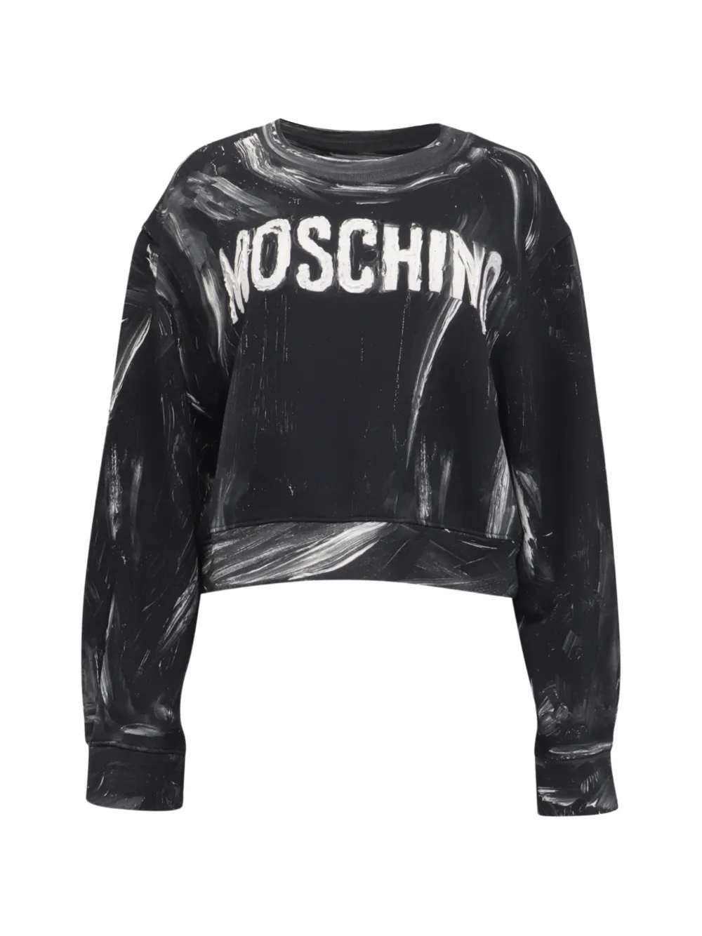 Pre-owned Moschino Couture Logo Paint Sweatshirt In Black