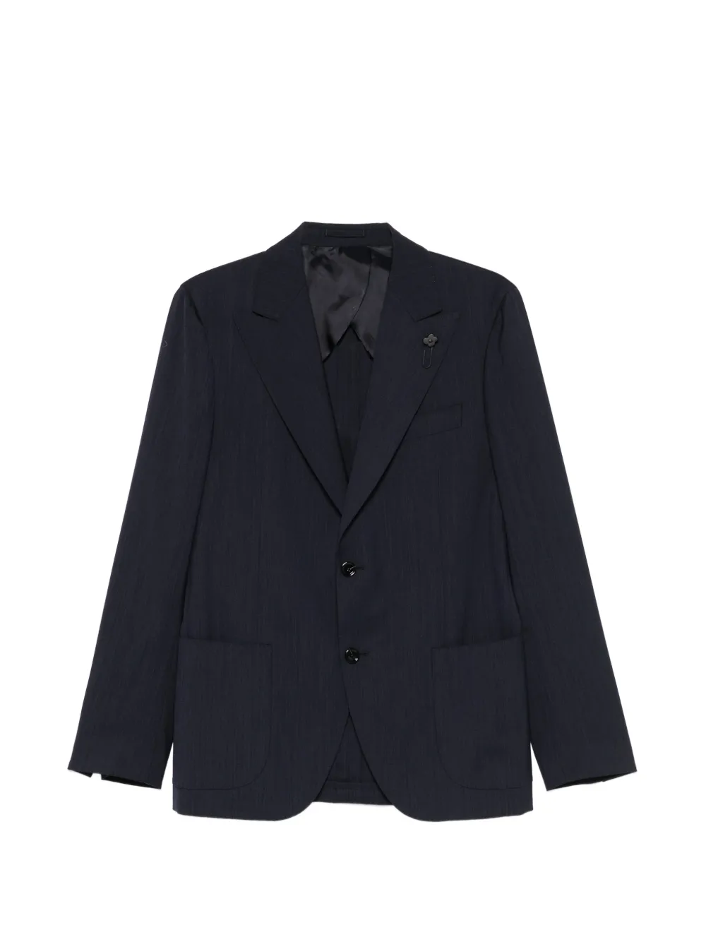 Lardini button pin virgin-wool jacket - Blu