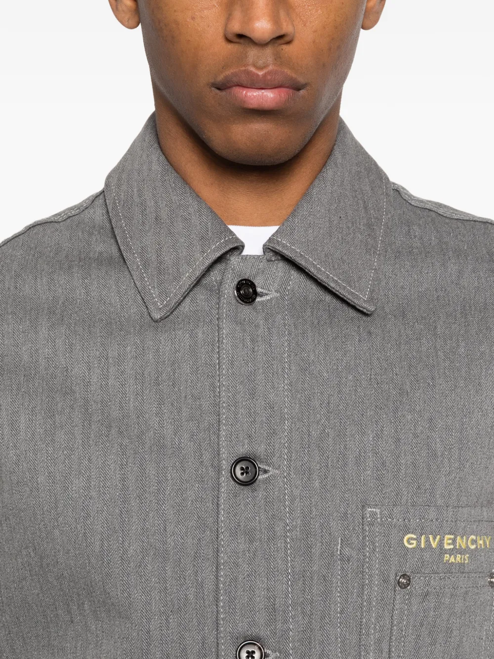 Givenchy Katoenen shirtjack met zak Grijs