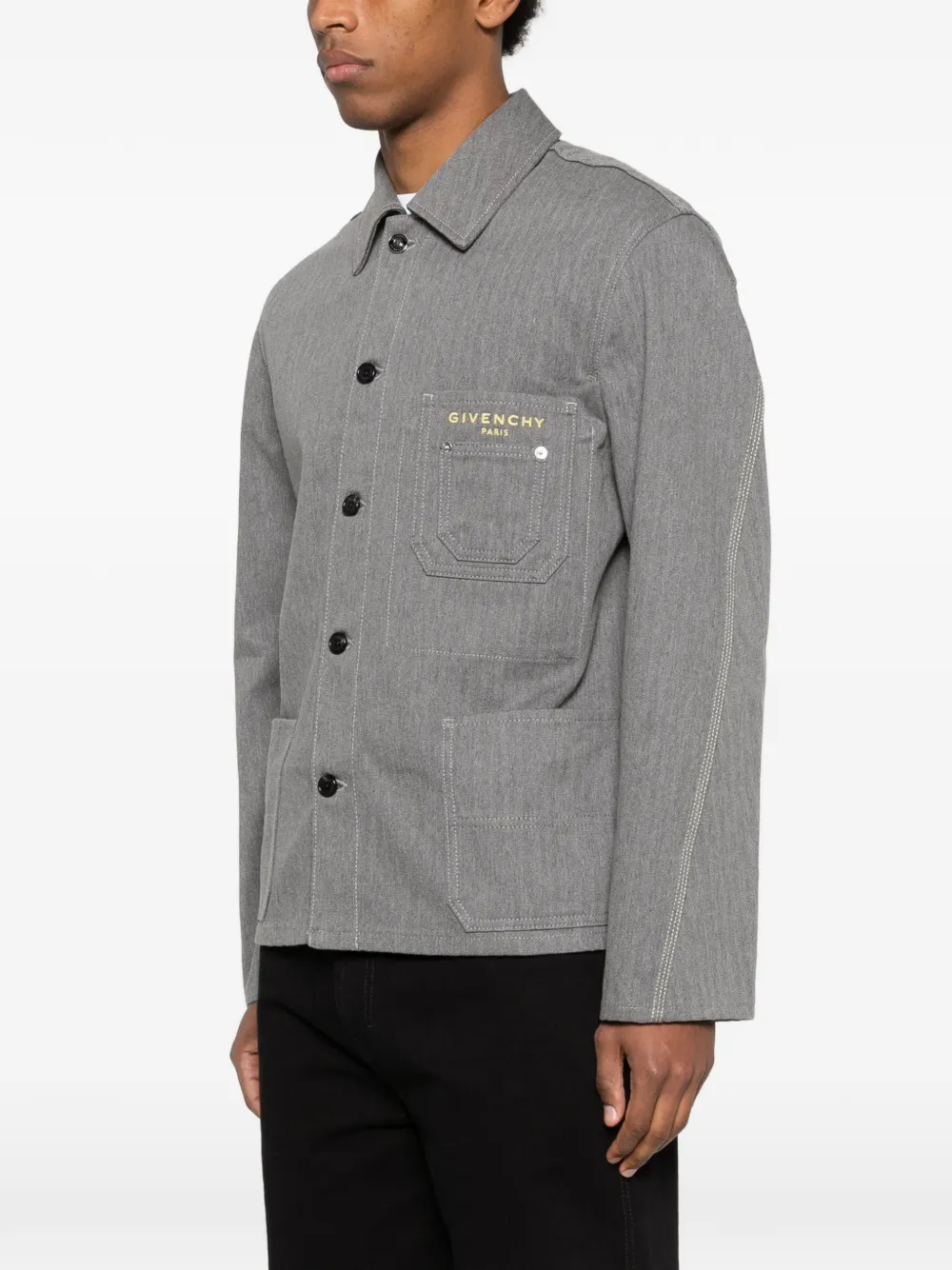 Givenchy Katoenen shirtjack met zak Grijs