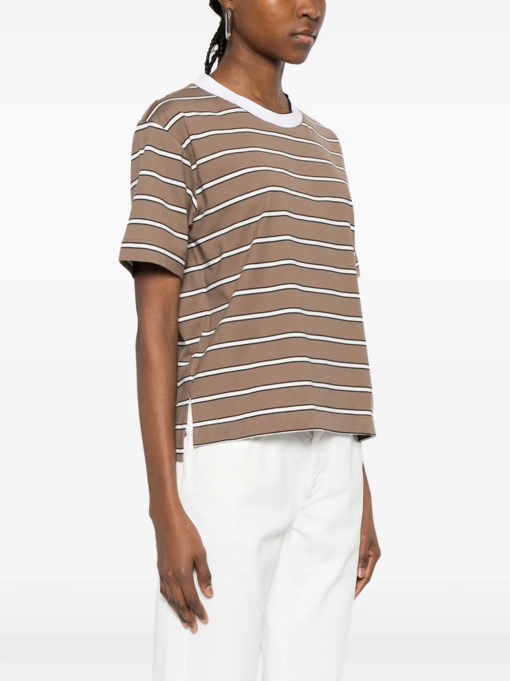  Brunello Cucinelli Striped T-shirt - Brown 
