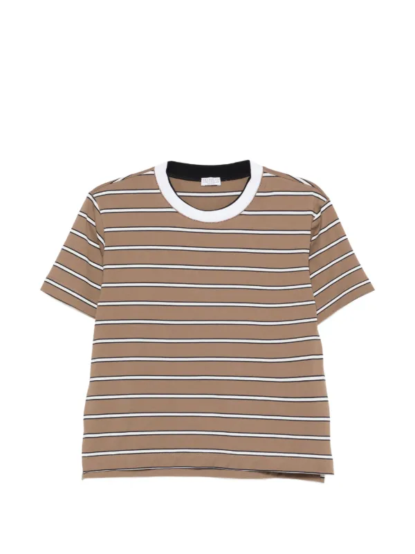 Brunello Cucinelli ストライプ Tシャツ | ニュートラル | FARFETCH JP
