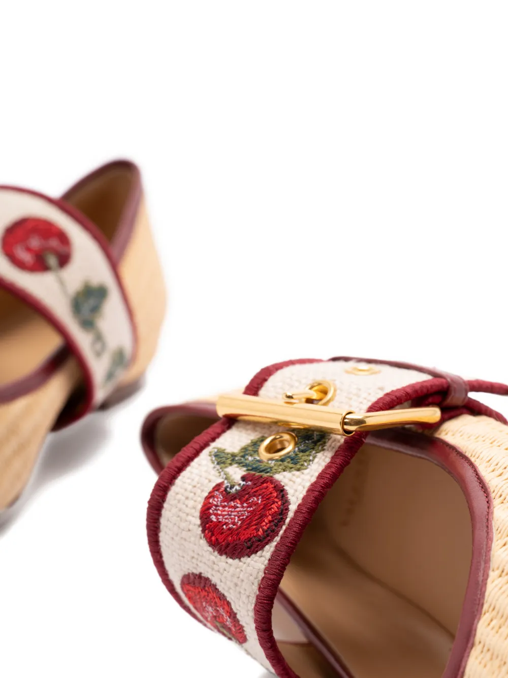 Valentino Garavani Bribri floral-embroidered ballet flats Beige