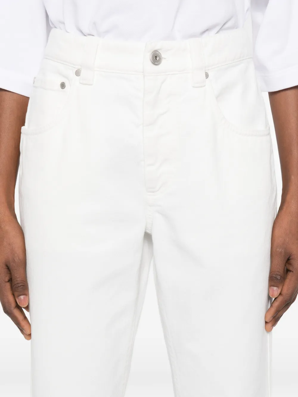 Brunello Cucinelli Jeans met knoopsluiting Wit