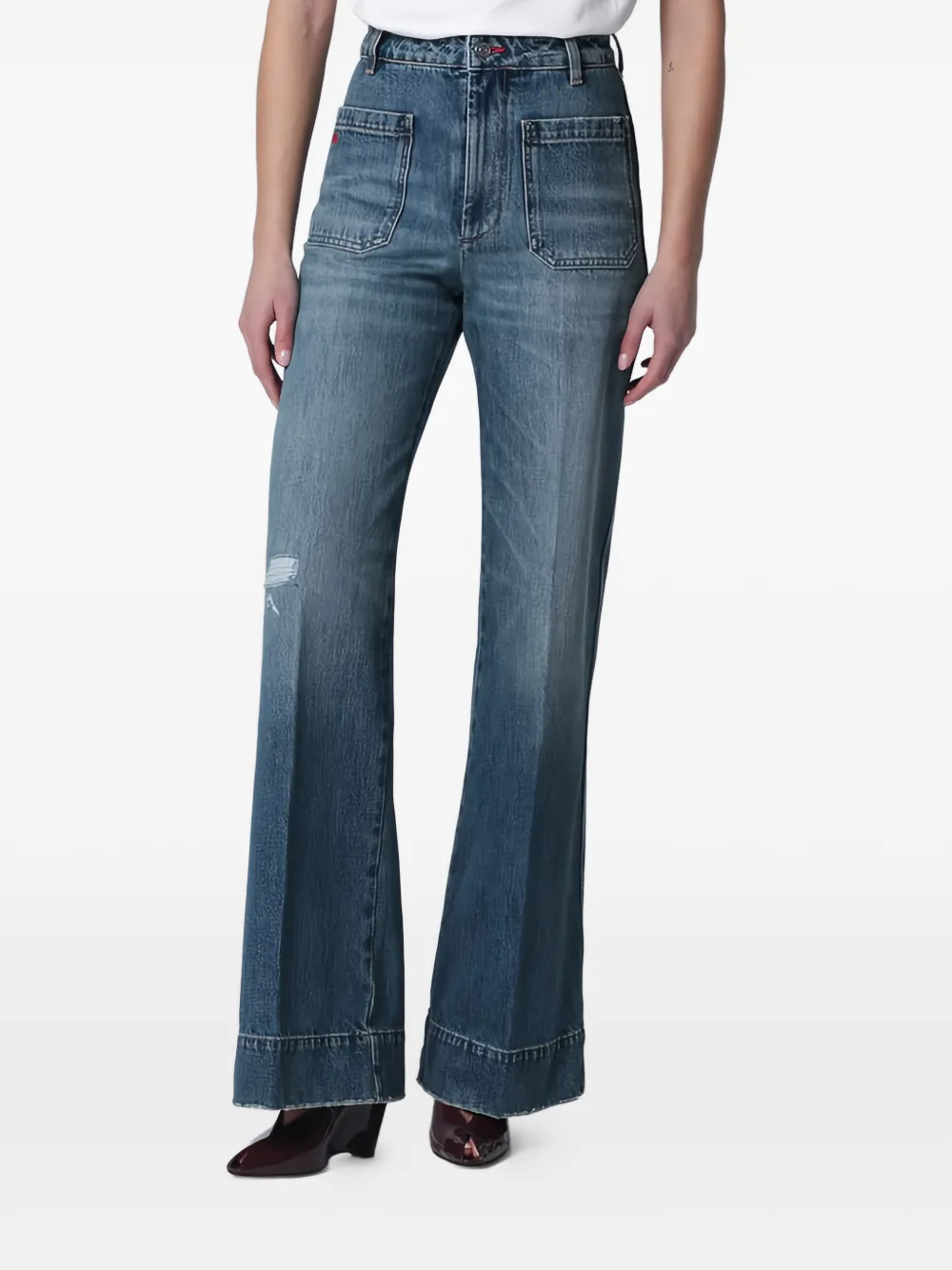 Victoria Beckham Alina patch pocket jeans - Blu