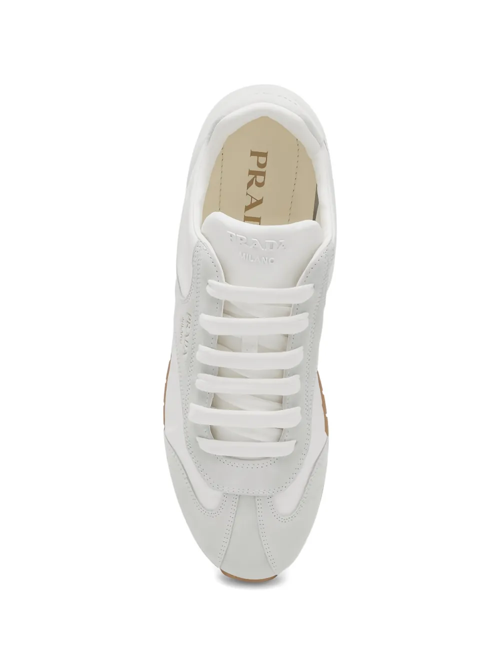 Prada Sneakers met suède vlak Wit