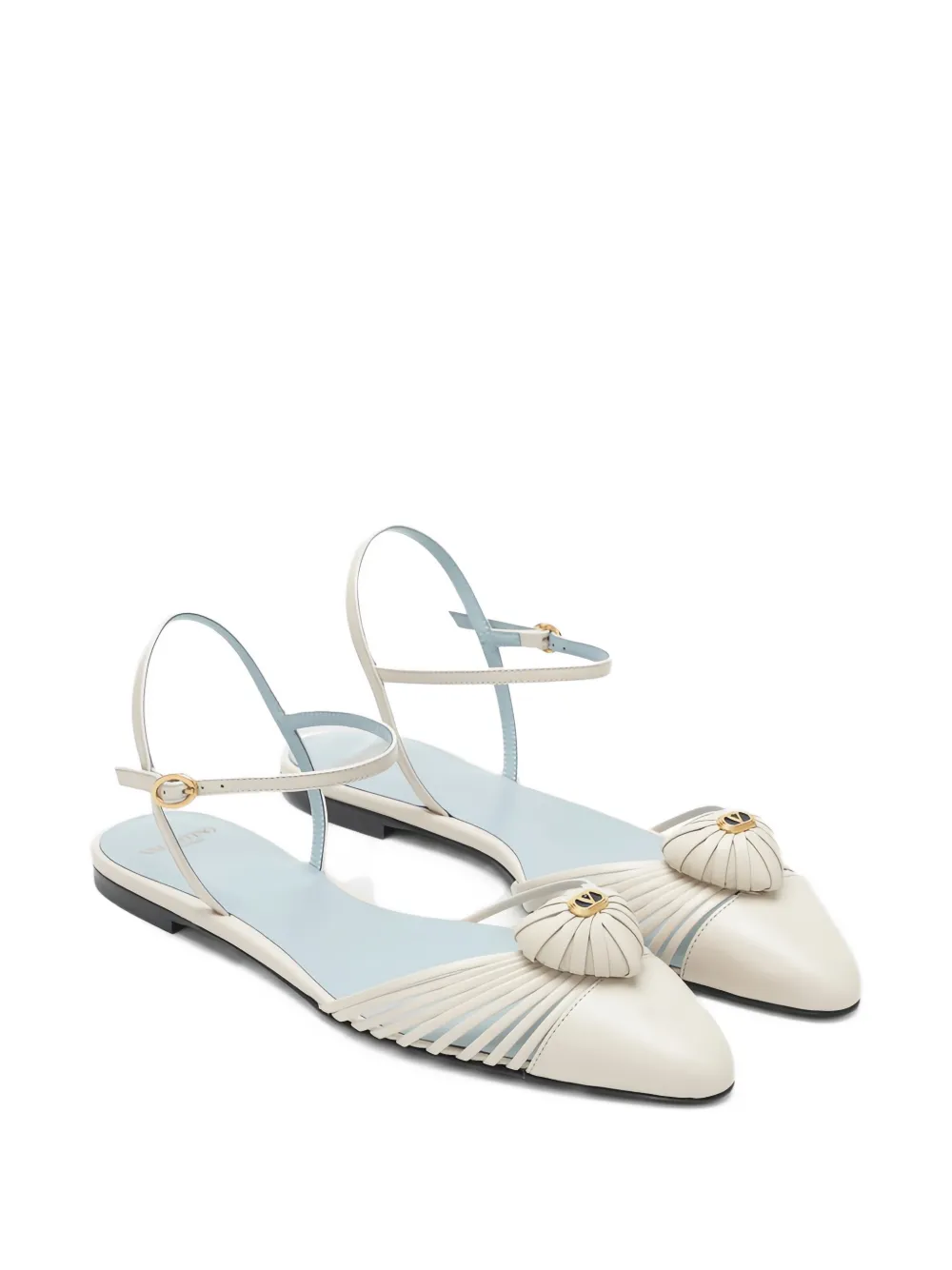 Valentino Garavani logo-detail pumps Beige