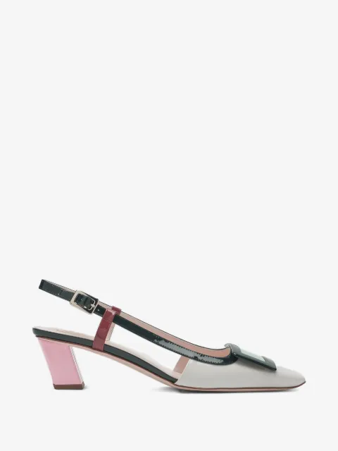 Roger Vivier Belle Vivier lacquered buckle slingback pumps