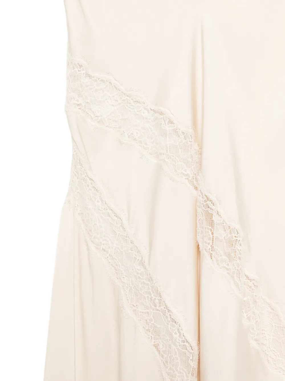 The Andamane Rosetta Lace-detail Asymmetric Midi Skirt - Neutrals 