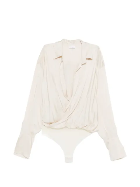 THE ANDAMANE Paloma polo-collar wrap bodysuit