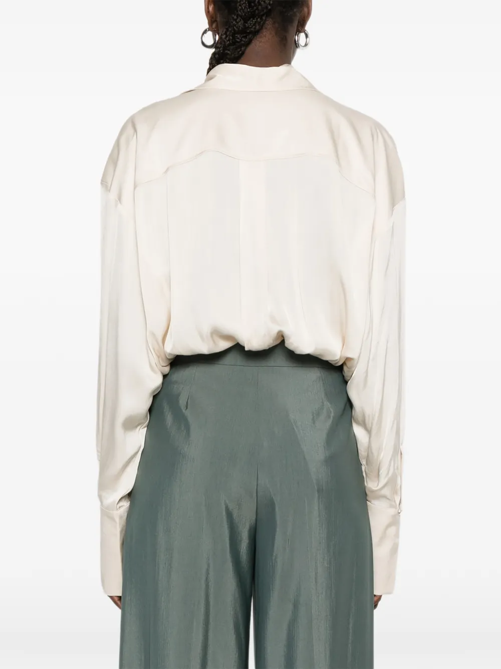 Paloma Polo-Collar Wrap Bodysuit
