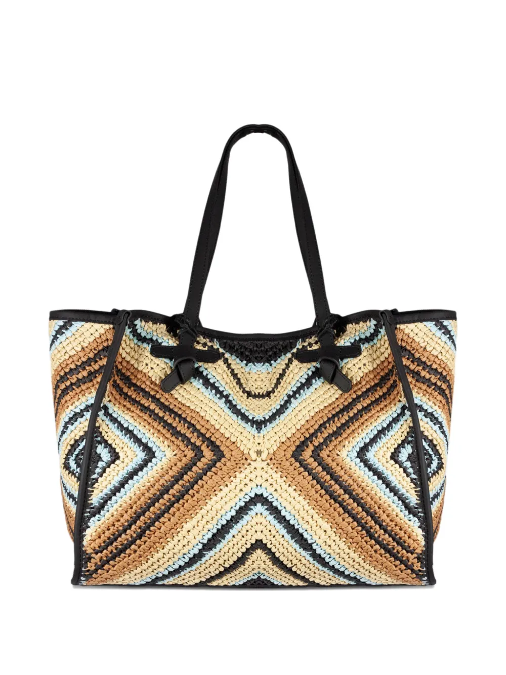 GIANNI CHIARINI Marcella woven trimmed tote bag - Toni neutri