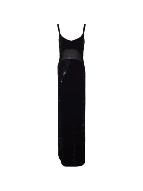 TWENTY FOURHAITCH rhinestone sheer-detail maxi dress