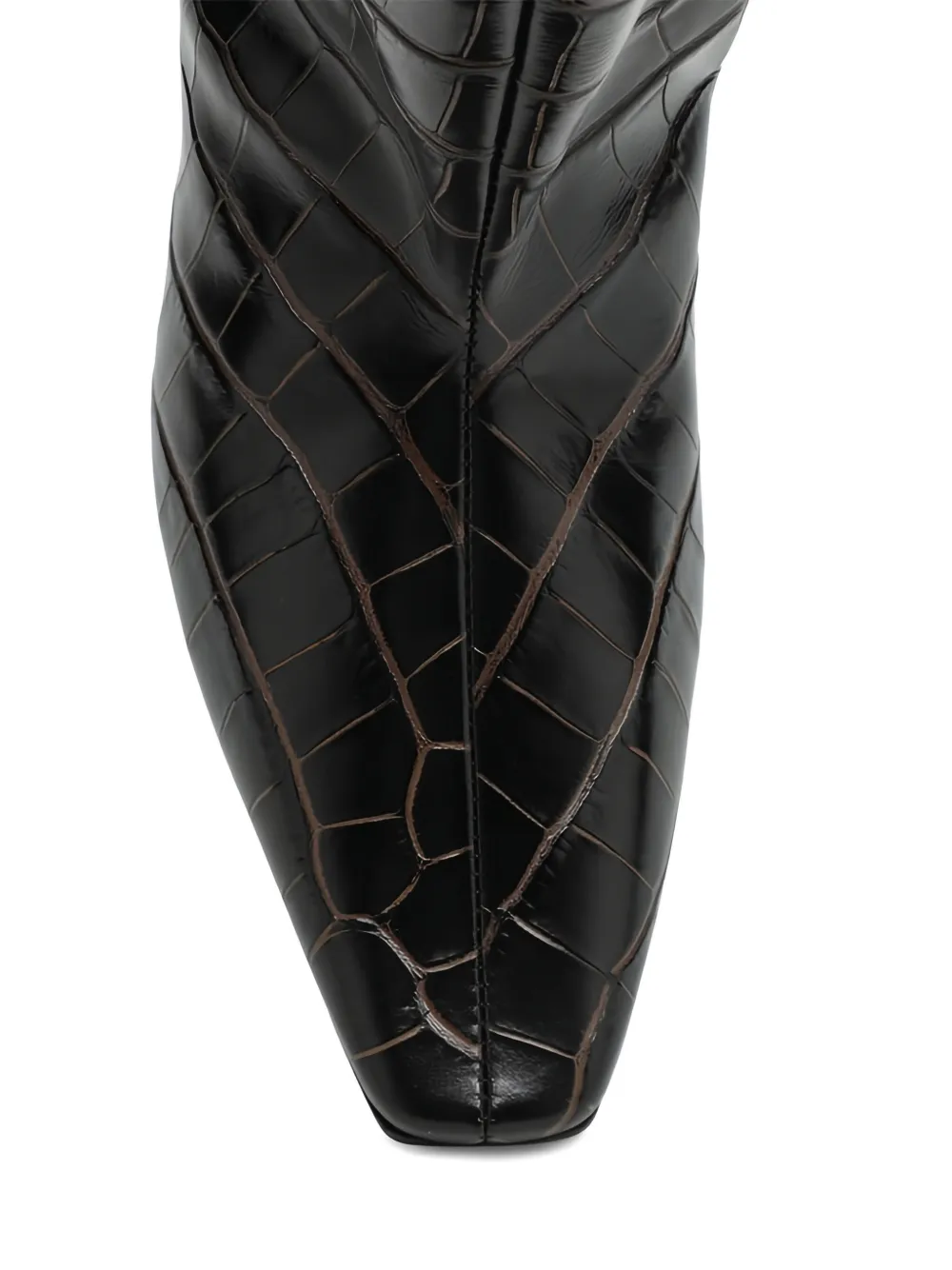TOTEME croc-embossed knee-high boots Bruin
